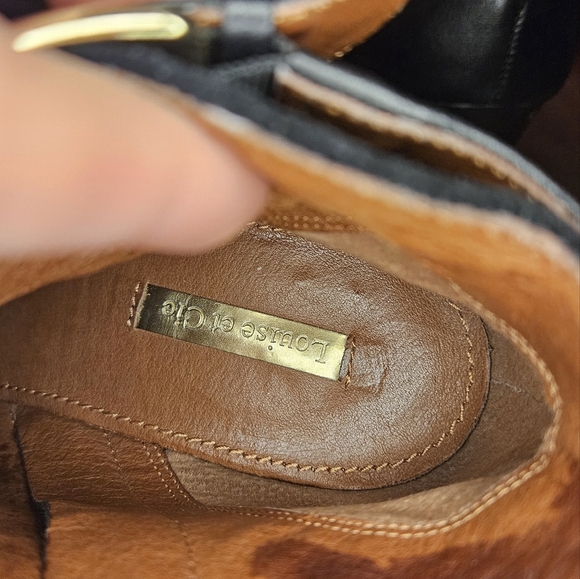 LOUISE ET CIE Lo Vosse Black leather and suede ankle boots. Size 7 - Picture 10 of 11